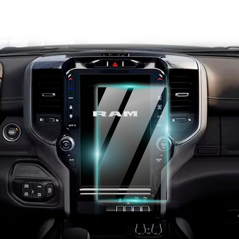 شاحنات ProActive صنعت للرام 2019-2025 1500 2500 3500 TRX Rebel Big Horn لارامي ليمتد Uconnect شاشة ملاحة 12 بوصة صلابة 9H فيلم نانو سيراميك استجابة عالية للذاكرة